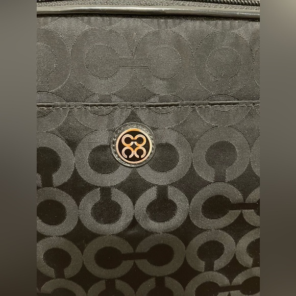 COACH Black Signature Logo C Padded Pockets Desk Top Zip Around Case - Picture 5 of 12